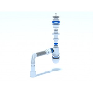 Сифон Ани 1.1/2"х40 с гибкой трубой 40х40/50