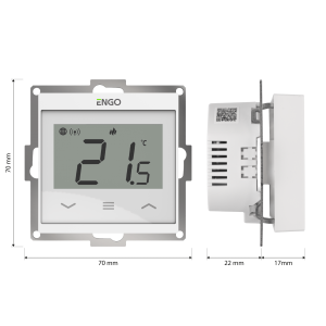 Терморегулятор провод., прогр., встр., с возм. подкл. вынос. датч., WI-FI, белый, в рамку 55х55 ENGO