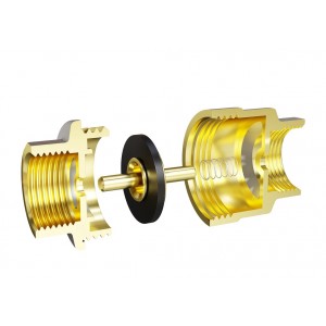 Клапан обратный пружинный латунный шток 1/2" в-в LD Pride Ру40 Tmax=100