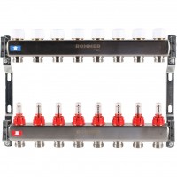 Коллектор из нерж. стали 1"x3/4" ROMMER с расходомерами 8 вых.