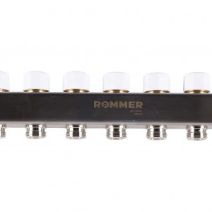 Коллектор из нерж. стали 1"x3/4" ROMMER с расходомерами 9 вых.