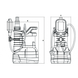 Насос дренажный ROMMER PROFI, кабель 10м, 750 Вт, для чистой воды