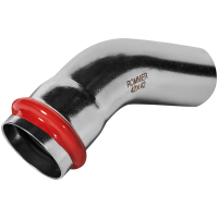 Угольник однораструбный Rommer 45° ВПр-НПр, 42, из нержавеющей стали прессовой