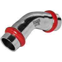 Угольник Rommer 45° ВПр-ВПр, 15, из нержавеющей стали прессовой