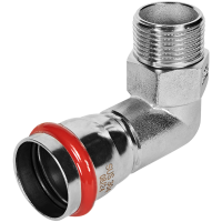 Угольник-переходник Rommer ВПр-НР, 35х1, из нержавеющей стали прессовой