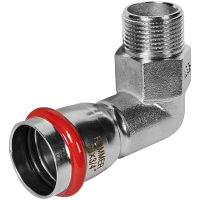 Угольник-переходник Rommer ВПр-НР, 28х3/4, из нержавеющей стали прессовой