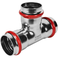 Тройник равнопроходной Rommer ВПр, 42, из нержавеющей стали прессовой