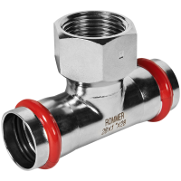 Тройник-переходник Rommer ВПр-ВР, 28х1, из нержавеющей стали прессовой