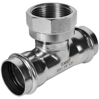 Тройник-переходник Rommer ВПр-ВР, 35х11/4, из нержавеющей стали прессовой