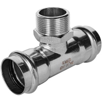Тройник-переходник Rommer ВПр-НР, 42х1 1/4, из нержавеющей стали прессовой