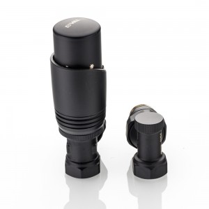 Комплект терморегулирующего оборудования для радиатора угловой 1/2 ", черный