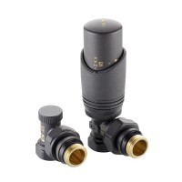 Комплект терморегулирующего оборудования для радиатора угловой 1/2 ", серый