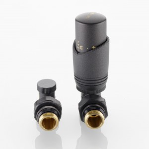 Комплект терморегулирующего оборудования для радиатора угловой 1/2 ", серый