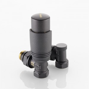 Комплект терморегулирующего оборудования для радиатора угловой 1/2 ", серый