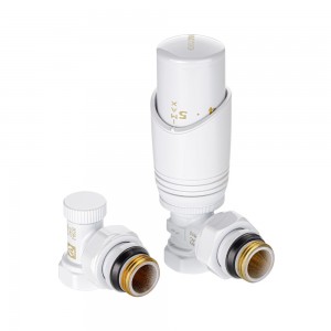 Комплект терморегулирующего оборудования для радиатора угловой 1/2 ", белый