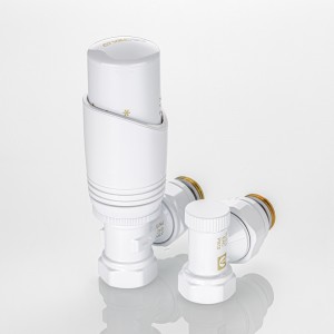 Комплект терморегулирующего оборудования для радиатора угловой 1/2 ", белый