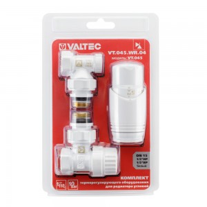 Комплект терморегулирующего оборудования для радиатора угловой 1/2 ", белый