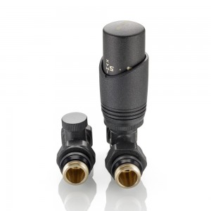 Комплект терморегулирующего оборудования для радиатора прямой 1/2 ", серый