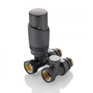 Комплект терморегулирующего оборудования для радиатора прямой 1/2 ", серый