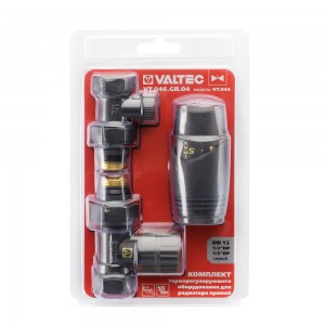 Комплект терморегулирующего оборудования для радиатора прямой 1/2 ", серый