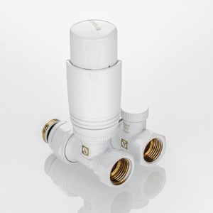 Комплект терморегулирующего оборудования для радиатора прямой 1/2 ", белый