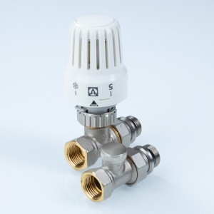 Комплект терморег-го оборуд-я д/рад., прямой 1/2" (термост-ая головка, термостат-й клапан, запорный