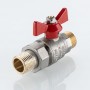 Кран шаровой BASE-ГОСТ со сгоном с рукояткой-бабочкой нар.-нар. DN20, PN40, 3/4"