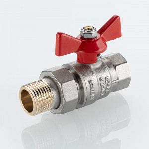 Кран шаровой BASE-ГОСТ со сгоном с рукояткой-бабочкой вн.-нар. DN20, PN40, 3/4"
