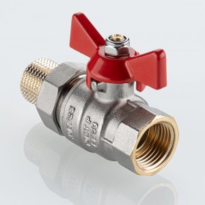 Кран шаровой BASE-ГОСТ со сгоном с рукояткой-бабочкой вн.-нар. DN20, PN40, 3/4"