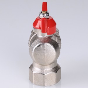 Кран шаровой BASE угловой с накидной гайкой 1/2" вн.-вн. (короткий)