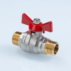 Кран шаровый полнопроходной, ГОСТ, рукоятка-бабочка  Дн 15 нар.-нар.