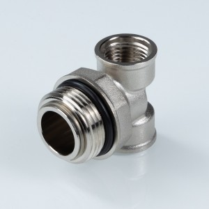 Тройник коллекторный с вращающимся штуцером 3/4"х1/2"х1/2" нар.-вн.-вн.