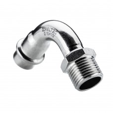 Отвод 90* с переходом на  нар. р., нерж. сталь 35х1"