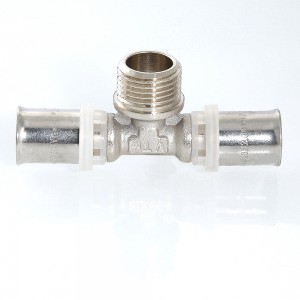 Тройник пресс с переходом на нар. р. 20х1/2"х16