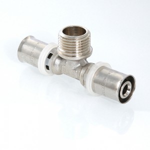 Тройник пресс с переходом на нар. р. 20х1/2"х16