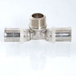 Тройник пресс с переходом на нар. р. 20х1/2"х16