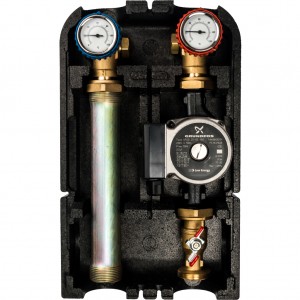 STOUT Насосная группа с прямым контуром 3/4" с насосом Grundfos UPSO 15-65 130 в теплоизоляции