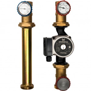 STOUT Насосная группа с прямым контуром 1 1/4" с насосом Grundfos UPSO 32-65 в теплоизоляции DN 32