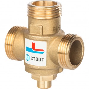 STOUT Термостатический смесительный клапан G 1"1/2M-G 1"1/2F-G 1"M 60°С