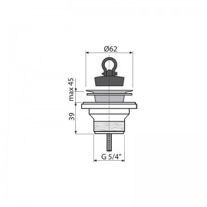 Донный клапан сифона для мойки ALСAPLAST Alcadrain 5/4" с нержавеющей peшeткой DN63