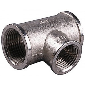 STOUT Тройник ВВ переходной никелированный 1"х1/2"х1"