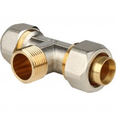 STOUT Тройник-переходник с наружной резьбой 3/4"х20 винтовой