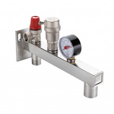 Группа безопасности расшир. бака консольная нержавеющая сталь (с манометром 0-4 бар)