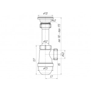 Сифон Ани 1 1/2"* 40  С0100