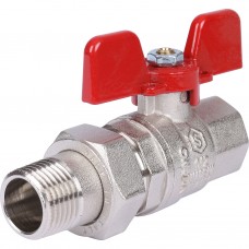 STOUT Кран шаровой полнопроходной с "американкой", ВР/НР, ручка бабочка 1/2" (EPDM)